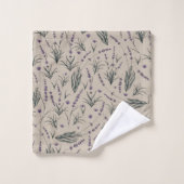 Lavendel-Botanik-Badezimmer-Handtuch-Set Badhandtuch Set (Waschlappen)