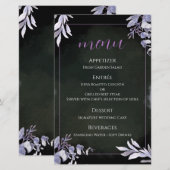 Lavendel-Botanik-Hochzeitsmenükarte (Vorne/Hinten)