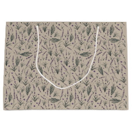 Lavendel-Botanik-Muster-Geschenktasche Große Geschenktüte