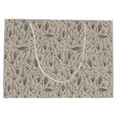Lavendel-Botanik-Muster-Geschenktasche Große Geschenktüte (Rückseite)
