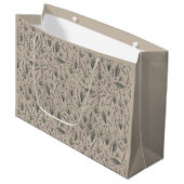 Lavendel-Botanik-Muster-Geschenktasche Große Geschenktüte (Vorderseite Schrägansicht)