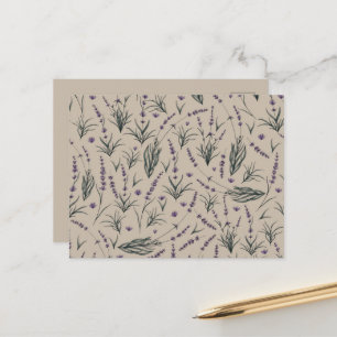 Lavendel-Botanik-Muster-Postkarte Postkarte