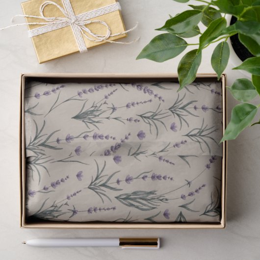 Lavendel-Botanik-Muster-Tissue-Papier Seidenpapier (Geschenk)