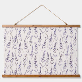Lavendel-Botanik-Wandteppich – Vintage-Blumenmuste Wandteppich Mit Holzrahmen