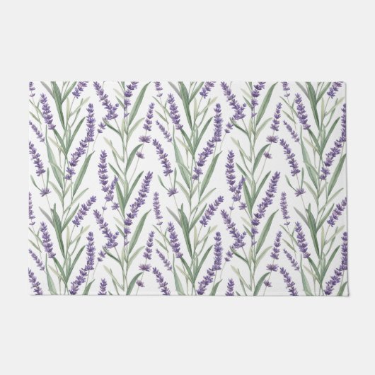 Lavendel-Botanikmuster Fußmatte (Vorderseite)