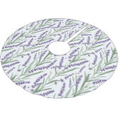 Lavendel-Botanikmuster Polyester Weihnachtsbaumdecke (Schrägansicht)