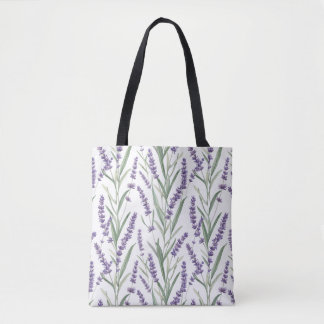 Lavendel-Botanikmuster Tasche