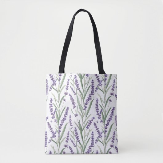 Lavendel-Botanikmuster Tasche (Vorderseite)