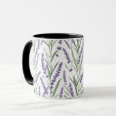 Lavendel-Botanikmuster Tasse (Vorderseite Links)