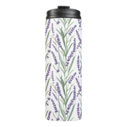 Lavendel-Botanikmuster Thermosbecher (Vorderseite)