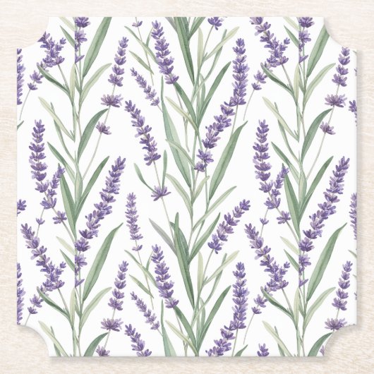 Lavendel-Botanikmuster Untersetzer (Vorderseite)