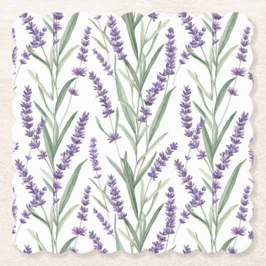 Lavendel-Botanikmuster Untersetzer (Vorderseite)