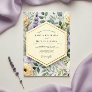 Lavendel Botanische Blütenhochzeit Einladung