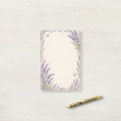 Lavendel Botanische Bordüre Post-it Klebezettel (Auf Schreibtisch)