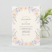 Lavendel-Botanische Hochzeit Einladung (Stehend Vorderseite)