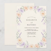 Lavendel-Botanische Hochzeit Einladung (Vorne/Hinten)