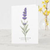 Lavendel Botanische Kunst Symbol der Hingabe und R Karte (Gelbe Blume)