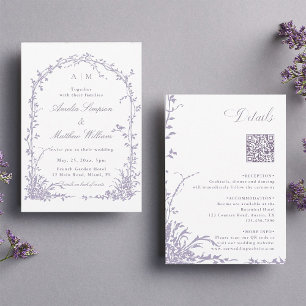 Lavendel Botanischer Bogen Garten Hochzeit Alles i Einladung