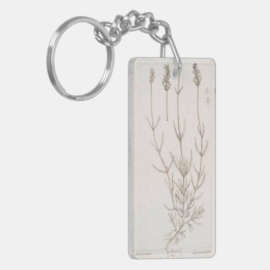 Lavendel botanischer zeichnend Schlüsselanhänger (Vorderseite links)