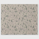 Lavendel Botanisches Muster Geschenkpapier (Flach)