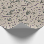 Lavendel Botanisches Muster Geschenkpapier (Ecke)