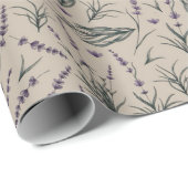 Lavendel Botanisches Muster Geschenkpapier (Rolleneckpunkt)
