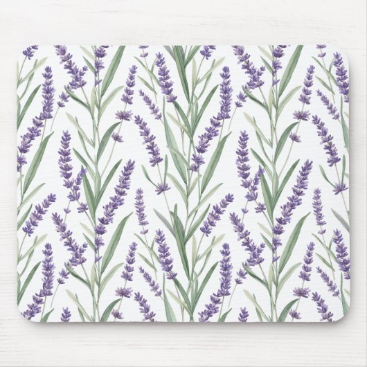 Lavendel Botanisches Muster Mousepad (Vorne)