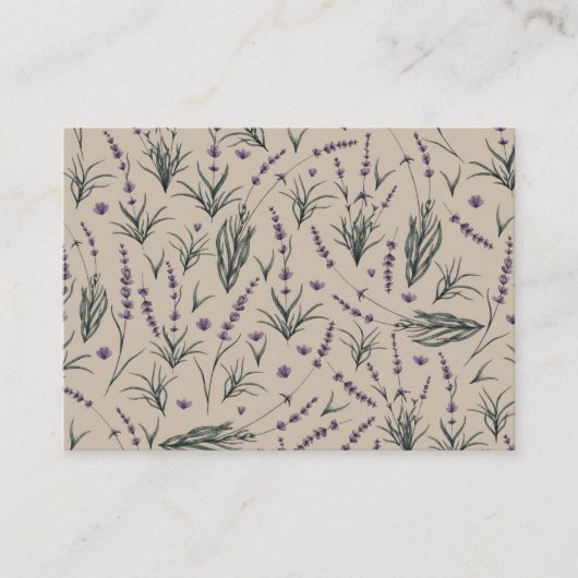 Lavendel Botanisches Muster Visitenkarte (Vorderseite)
