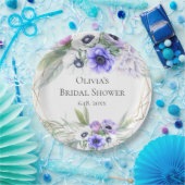 Lavendel Botanisches Violett Anemone Brautparty Pappteller (Party)