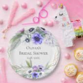 Lavendel Botanisches Violett Anemone Brautparty Pappteller (Party)