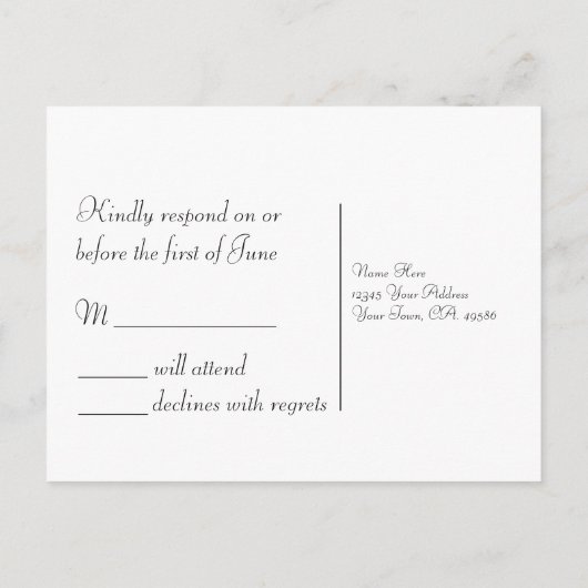 Lavendel Branch Wedding RSVP Postkarten (Rückseite)