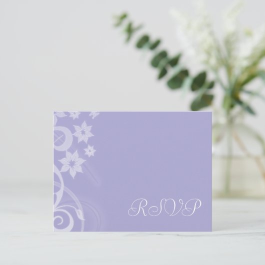Lavendel Branch Wedding RSVP Postkarten (Stehend Vorderseite)