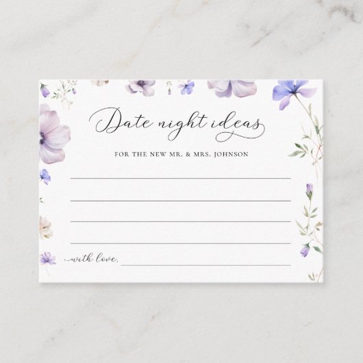 Lavendel Brautparty Begleitkarte (Vorderseite)