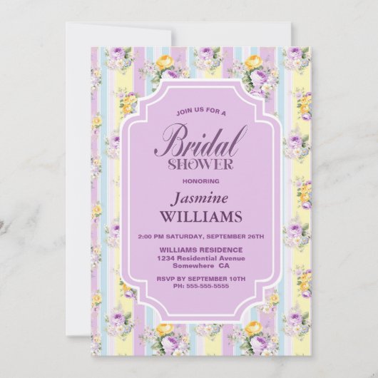 Lavendel Brautparty Einladung (Vorderseite)