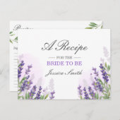 Lavendel Brautparty Rezept Karte Lila rustikal (Vorne/Hinten)