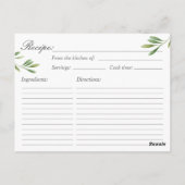 Lavendel Brautparty Rezept Karte Lila rustikal (Rückseite)