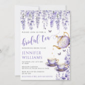 Lavendel Brautparty Tee Party Einladung (Vorderseite)