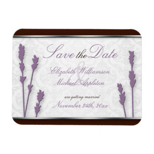 Lavendel & Brown 4"x3" Flat Save the Date Magnet