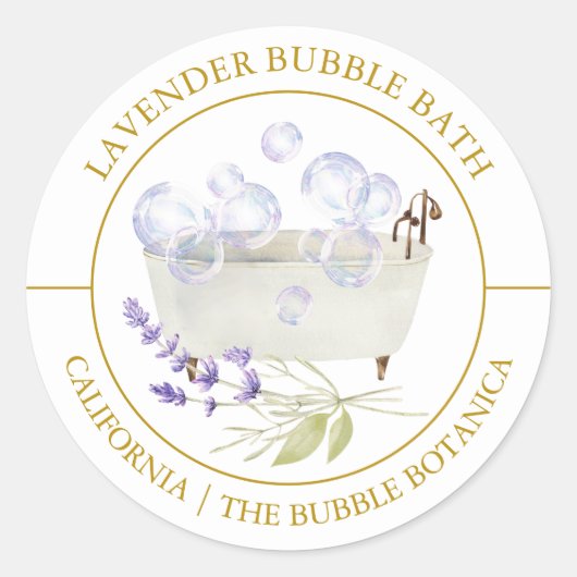 Lavendel-Bubble-Etikett Runder Aufkleber (Vorderseite)