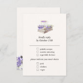 Lavendel Buch Neues Kapitel Brautparty RSVP Karte (Vorne/Hinten)