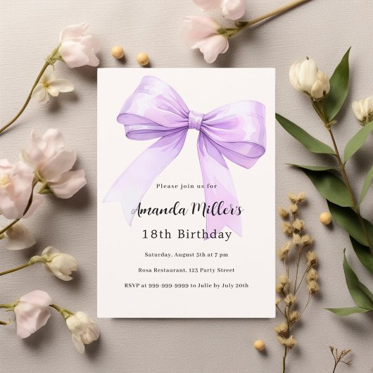 Lavendel-Bug elegant Geburtstag Einladung
