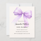 Lavendel-Bug elegant Geburtstagseinladung (Vorderseite)