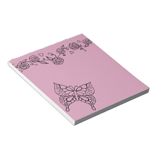 Lavendel Butterfly Notepad Notizblock (angewinkelt)