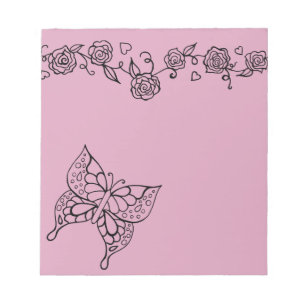 Lavendel Butterfly Notepad Notizblock