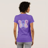 Lavendel Cancer Awareness Ribbon Butterfly T - Shi T-Shirt (Schwarz voll)