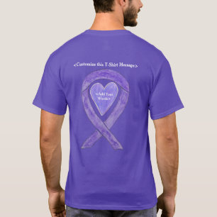 Lavendel Cancer Awareness Ribbon Heart Art Shirt