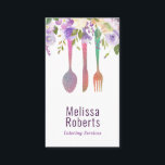 Lavendel-Catering-Servicekarte Visitenkarte<br><div class="desc">Lavendel Aquarell Blütendetails mit beruflichem Text. Die Textfunktionen können durch Klicken auf den Link "Anpassen" angepasst werden. Es gibt auch verschiedene Papiertypen und Größen,  um Ihren individuellen Stil Anzug.</div>