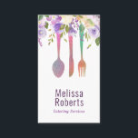 Lavendel-Catering-Servicekarte Visitenkarte<br><div class="desc">Lavendel Aquarell Blütendetails mit beruflichem Text. Die Textfunktionen können durch Klicken auf den Link "Anpassen" angepasst werden. Es gibt auch verschiedene Papiertypen und Größen,  um Ihren individuellen Stil Anzug.</div>