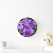 Lavendel Catleya Orchideen Runde Wanduhr (Zuhause)