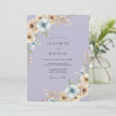 Lavendel-Champagner-Bemalte Hochzeit Einladung (Stehend Vorderseite)